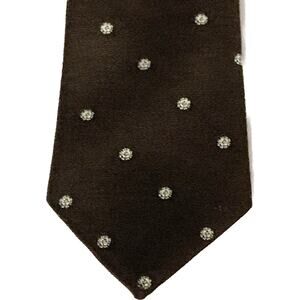 ARNIE Men’s Brown & White Neck Tie Arnold Palmer 60% Wool 40% Silk 55” Long